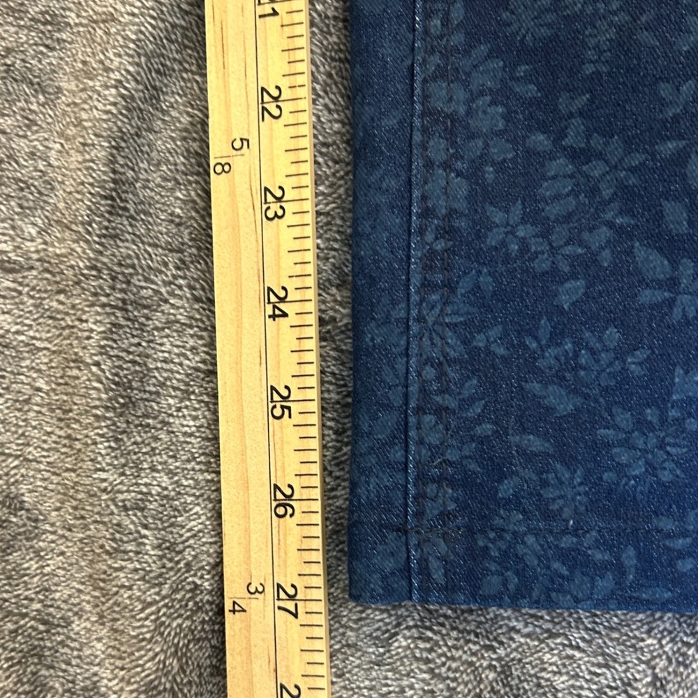 Charter Club Jean Shop Modern Straight Floral Print Denim Pants Blue 14P Petite - Picture 8 of 9